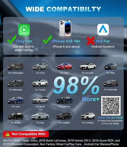 AULEXIS™ Mini Wireless CarPlay/Android Auto Adapter
