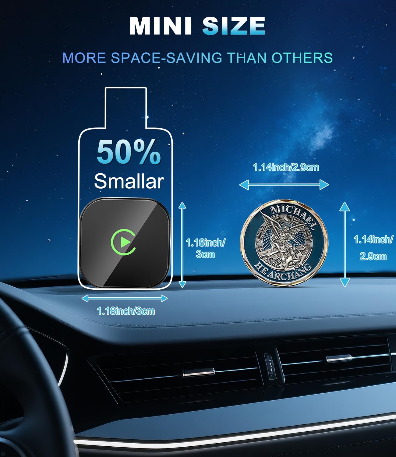 AULEXIS™ Mini Wireless CarPlay/Android Auto Adapter